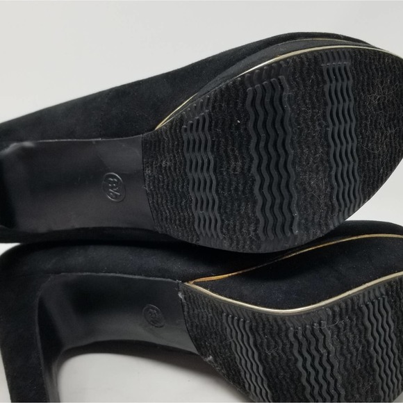 Glo Jeans Black Suede Platform Pumps Size 8.5 - Picture 11 of 11
